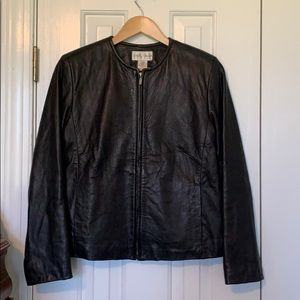 Casual Corner Black Leather Jacket